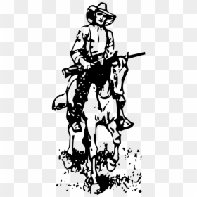 Cowboy On Horse Gun Clipart, HD Png Download - cowboy png