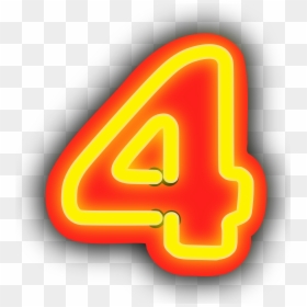 Red And Yellow Number 4, HD Png Download - neon png
