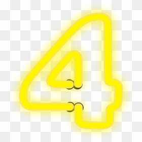 Number 4 In Yellow, HD Png Download - neon png