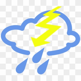 Weather Symbols Thunderstorm, HD Png Download - thunder png