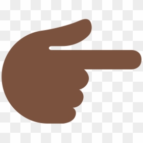 Black Emoji Hand Pointing, HD Png Download - pointing finger png