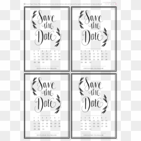 Downloadable Save The Date Calendar Template, HD Png Download - save the date png