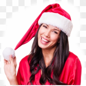 Woman In Christmas Hat, HD Png Download - sexy girl png