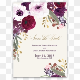 Wedding Flowers Invitation Png, Transparent Png - save the date png