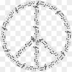 Peace Sign With Music Notes, HD Png Download - sound waves png