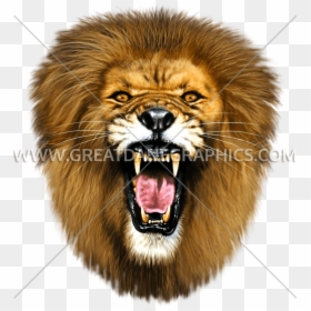 Roar Lion Roaring Head, HD Png Download - lion head png