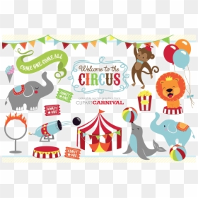 Cute Circus Animal Clipart, HD Png Download - animals png