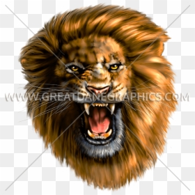 Lion Head Roaring, HD Png Download - lion head png