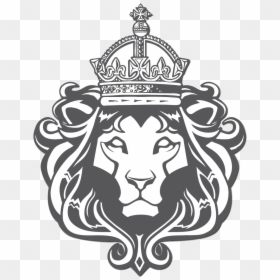 Royal Lion With Crown, HD Png Download - lion head png