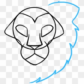 Draw Lion Face, HD Png Download - lion head png