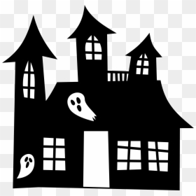 Haunted House Silhouette Png, Transparent Png - full moon png