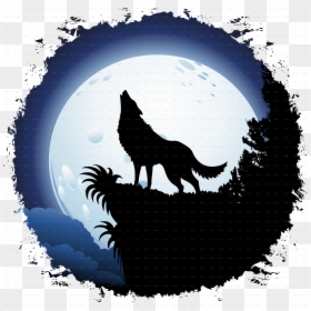 Wolf Howling At Moon Png, Transparent Png - full moon png