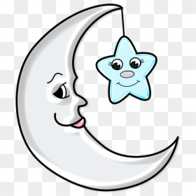 Moon With Stars Drawing, HD Png Download - full moon png