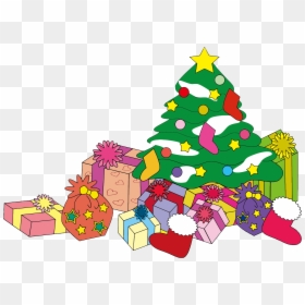 Christmas Tree With Presents Clipart, HD Png Download - christmas present png