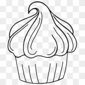 Cupcake Color Pages - คั พ เค้ก ลาย เส้น, HD Png Download - black and white cupcake png