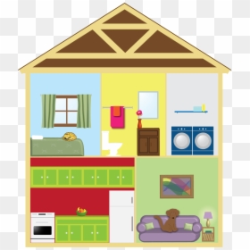 Transparent Cut Clipart - Simple House With Rooms Clipart, HD Png Download - monopoly house png
