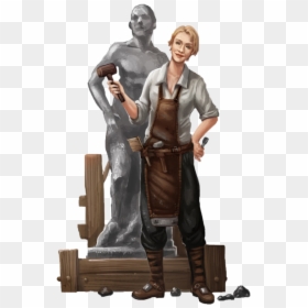 Clip Art Female Blacksmith - Statue, HD Png Download - blacksmith png