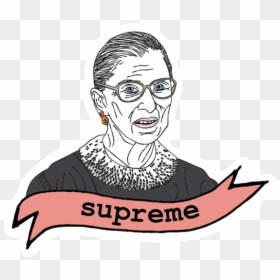 Ruth Bader Ginsburg Supreme Sticker, HD Png Download - supreme sticker png