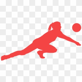 Green Volleyball Vector, HD Png Download - volleyball silhouette png