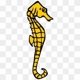 Seahorse Yellow Heraldry Ocean Image Clipart Transparent - Seahorse Clipart, HD Png Download - seahorse silhouette png