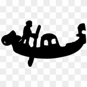 Transparent Gondola Boat Art Silhouette, Png Clip Art - Silhouette, Png Download - boat silhouette png