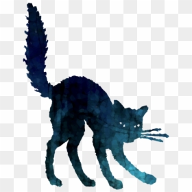 Transparent Cute Halloween Cat Clipart - Glitter Cat, HD Png Download - halloween silhouette png