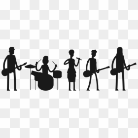 Band Clip Art Black And White, HD Png Download - pin up silhouette png