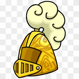Yellow,clip Art,illustration - Club Penguin Knight Helmet, HD Png Download - knight silhouette png