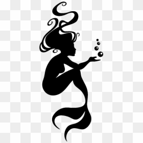 The Little Mermaid Ariel Wall Decal Tattoo - Silhouette Mermaid Clipart Black And White, HD Png Download - little mermaid baby png