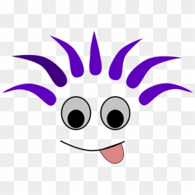 Face, Tongue, Purple Hair, Design, Stupid, Funny - Sad Cartoon Face, HD Png Download - stupid face png