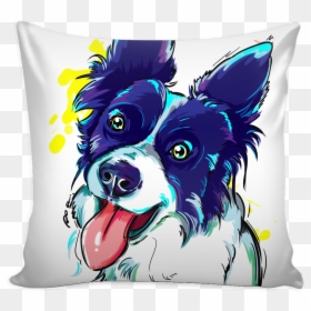 Border Collie Png -border Collie Pillow Cover - Cushion, Transparent Png - border collie png