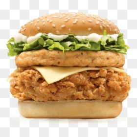 Chicken Tower Burger Png, Transparent Png - hamburger patty png