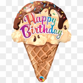 Happy Birthday Ice Cream Cone, HD Png Download - cone shape png