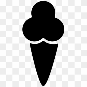 Ice Cream Cone Black Shape - Soft Ice Cream Icon, HD Png Download - cone shape png