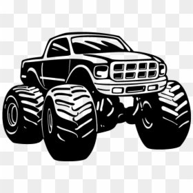 Car Monster Truck Wall Decal Sticker - Silhouette Monster Truck Vector, HD Png Download - car decal png