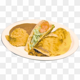 Beef Taco And Enchilada Combo Plate With Rice And Beans - Mexican Food, HD Png Download - enchilada png