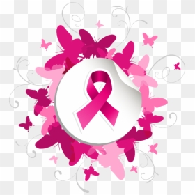 #ribbon #pink #breastcancer #breastcancerawareness - Breast Cancer Support, HD Png Download - breast cancer butterfly png