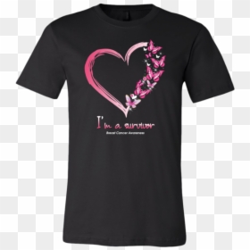 I M A Survivor Breast Cancer Awareness Heart Butterfly - Luke Combs Tour Shirts, HD Png Download - breast cancer butterfly png