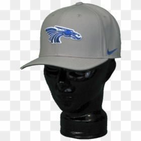 Nike Dri-fit Classic Gray Ballcap With Velcro Closure - Baseball Cap, HD Png Download - blue swoosh png