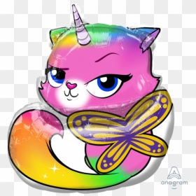 Rainbow Butterfly Unicorn Kitty Birthday Party, HD Png Download - breast cancer butterfly png