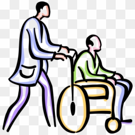 Transparent Wheelchair Clipart - Patient In Wheelchair Clipart, HD Png Download - wheelchair person png