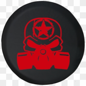 Jeep Liberty Tire Cover With Punisher Skull Gas Mask - Emblem, HD Png Download - skull gas mask png