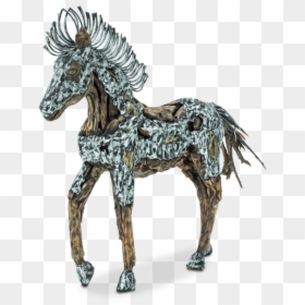 Gold Metal Body Coat Detailed Straight Mane Solid Wood - Wood Carving, HD Png Download - trojan horse png