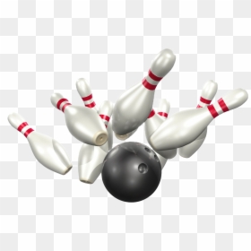 Ten-pin Bowling Strike Bowling Pin Clip Art - Bowling Strike, HD Png Download - bowling ball and pins png
