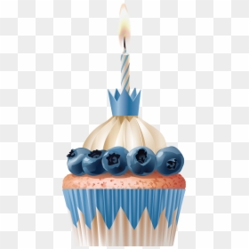 Transparent Birthday Cupcakes Clipart, HD Png Download - cupcake with candle png