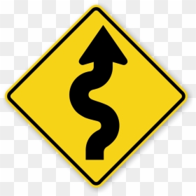Narrow Road Signs - Winding Road Sign, HD Png Download - traffic signs png