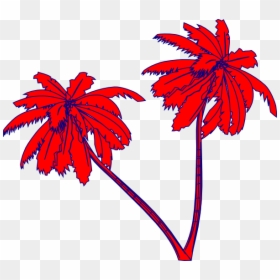 Red And Blue Palm Tree , Transparent Cartoons - Green Palm Tree Vector, HD Png Download - neon palm tree png