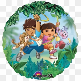 Transparent Dora Clipart - Diego And Dora Round, HD Png Download - go diego go png