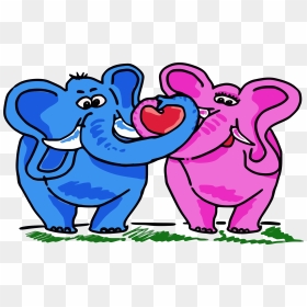 Pink,cartoon,interaction - Funny Valentines Day Riddles, HD Png Download - cartoon elephant png