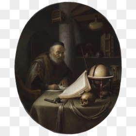 Gerrit Dou Man Interrupted At His Writing, HD Png Download - painted x png